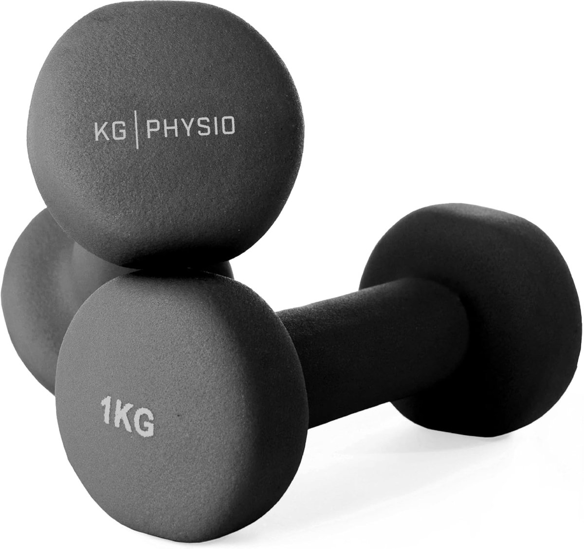 Thijox - Halterset met neopreencoating - Zweetbestendige gewichten 1-10 kg - Anti-rol technologie - Inclusief A3 oefenposter - Perfect voor thuis gym,