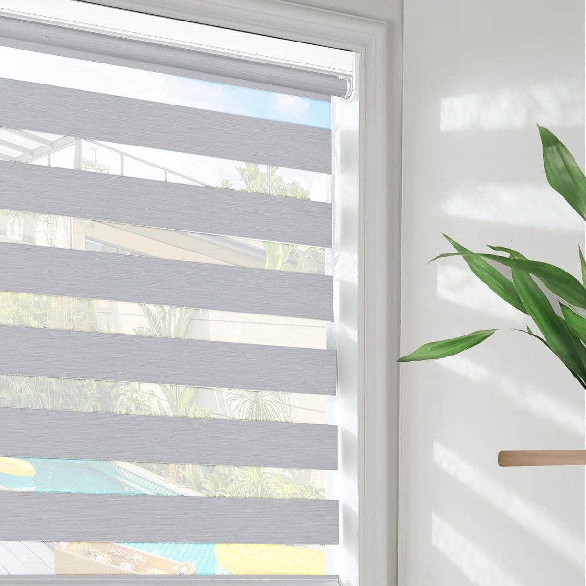 Zebra Jaloezieën - Verduisterende Gordijnen - Raam Decoratie - Draadloos Zonder Boren - 14