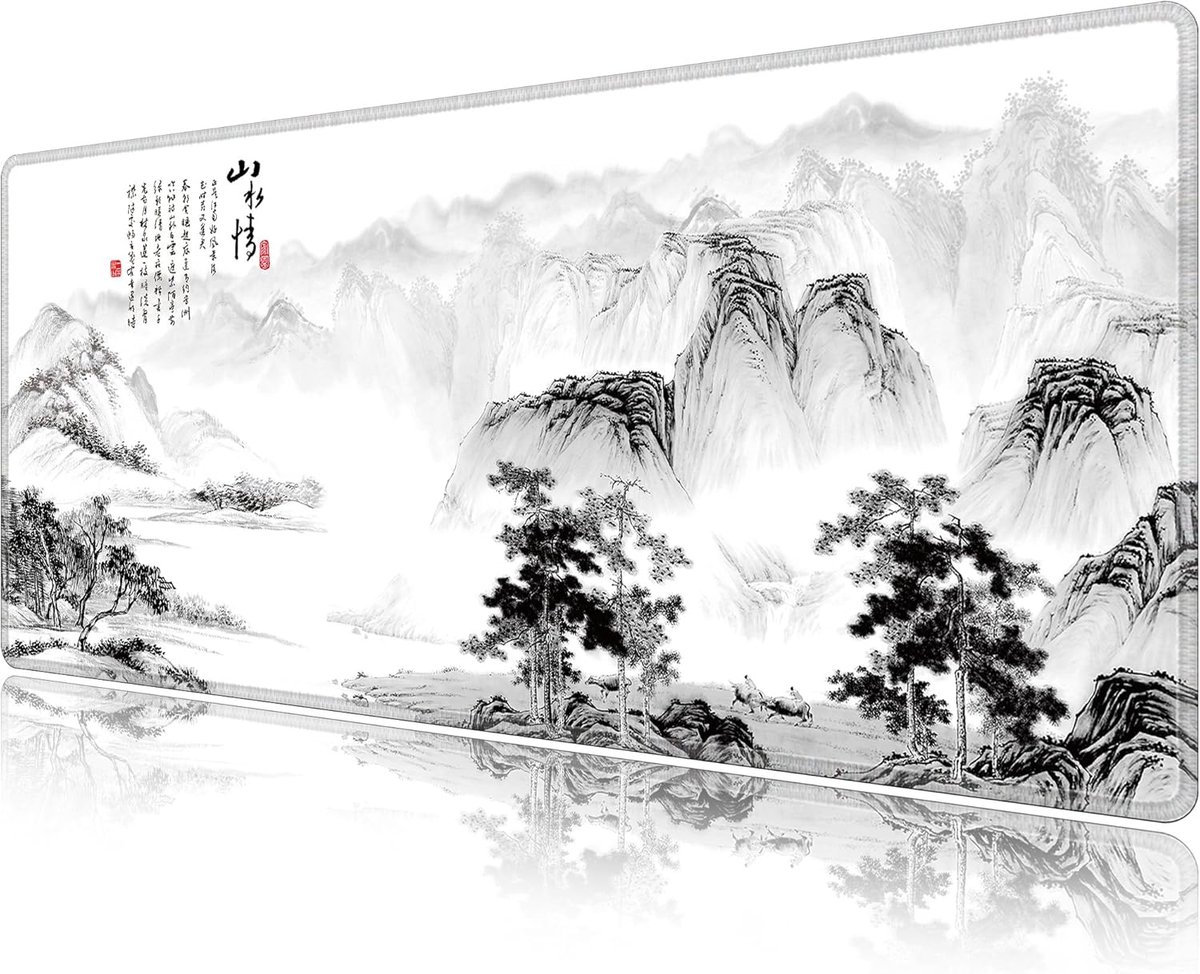 SnelShoppen - Grote Natuurrubber Niet-Slip Muismat voor Computer en Bureau - Landscape 900x400mm - Duurzaam en Glad - Ideaal voor Thuis en Kantoor