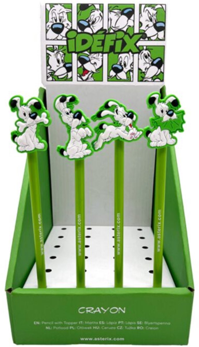 4 potloden idefix -Asterix en Obelix - groen
