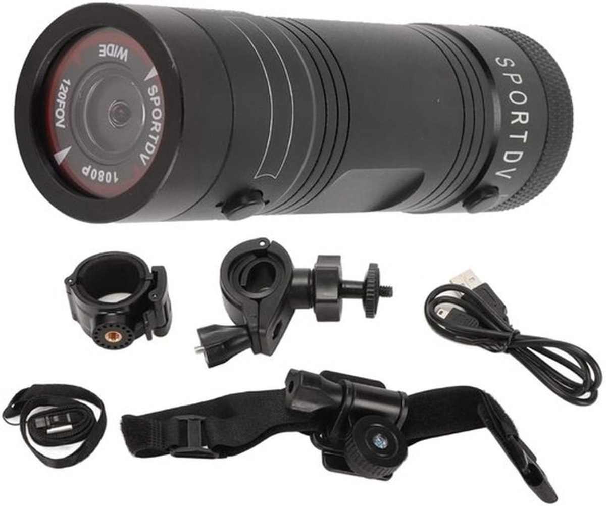 Motorfietshelm Camera, HD 1080P Sport Actie Camera 120 Graad Groothoek Waterdichte Helm Video Camera, Laag Geluid Compact Fiets Sport Video Recorder met Microfoon voor Windows, Skiën