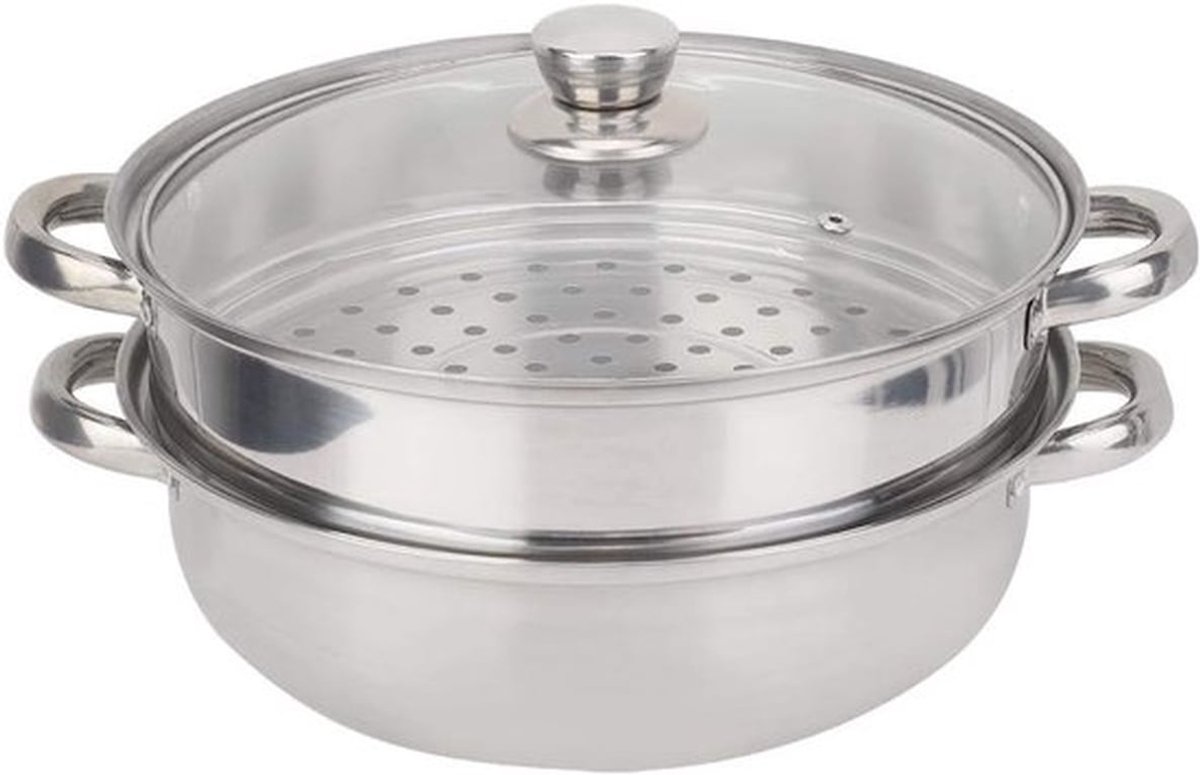 2-Layer Stoompan - RVS Kookgerei 27cm/11in - Dubbele Boiler Soep Stomer Kookpot