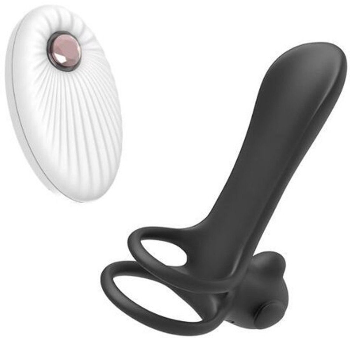 Afstandsbedienbare G-spot-koppelvibrator met penisring, massageapparaat en masturbator - 001