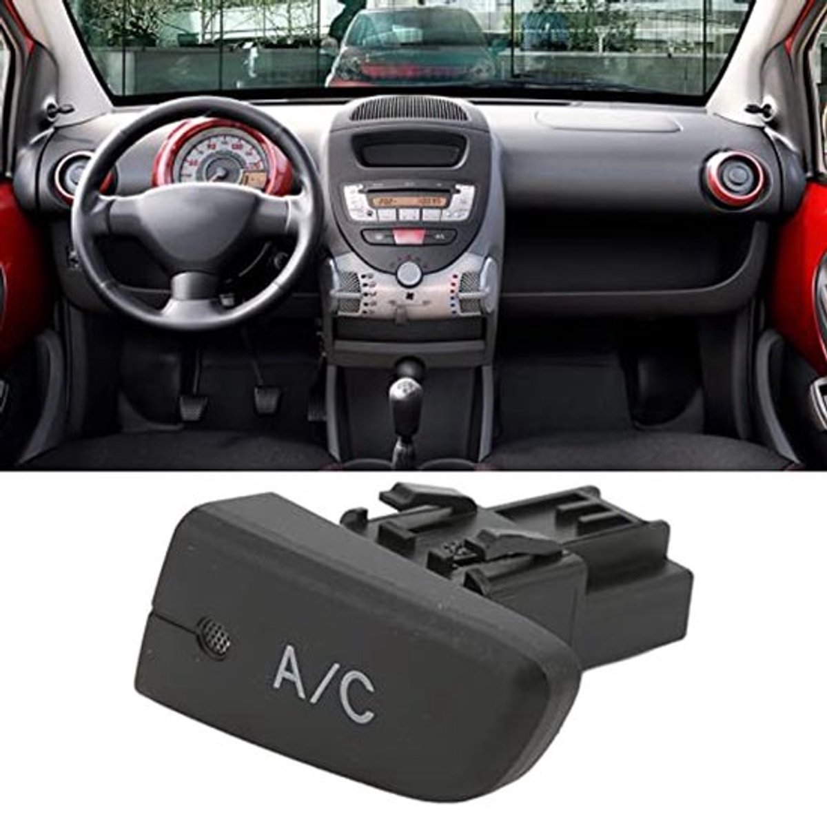 A/C Systeem Drukknop Schakelaar, Hoge Gevoeligheid 6554KX, Vervanging voor de Originele Standaard, Goede Prestaties voor Aygo Mk1 voor Auto