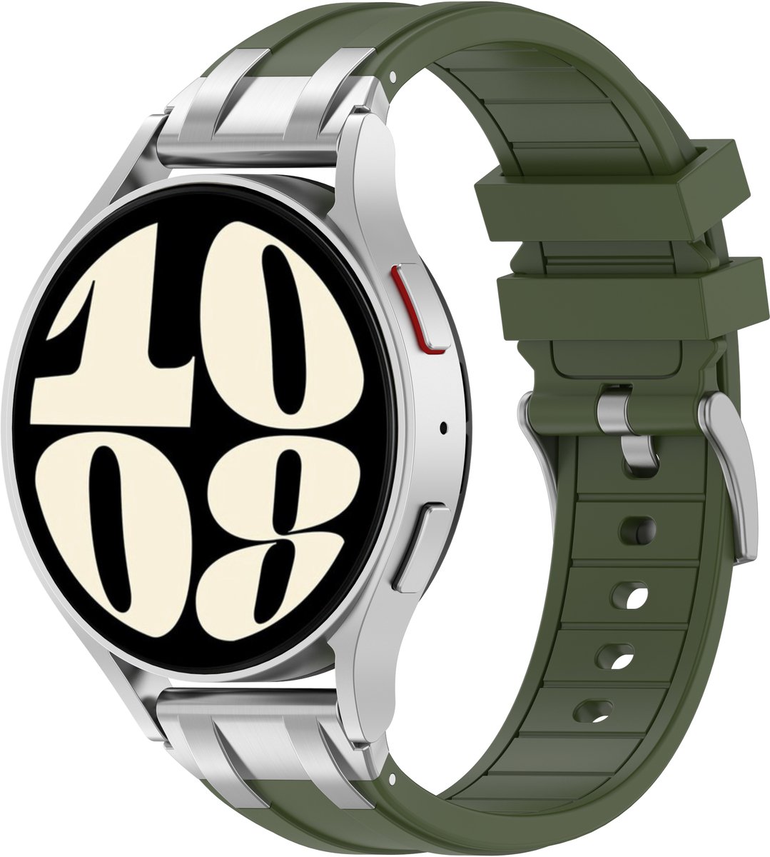 Stravo Premium 20mm Siliconen Horlogebandje – Geïntegreerde Metalen Connector – Geschikt voor Garmin Forerunner 70 / 170 / 55 / 165 / 245, Vivoactive 6 / 5 / 3, Venu SQ 2 en Samsung Galaxy Watch 7 / 6 / 5 / 4 – Groen