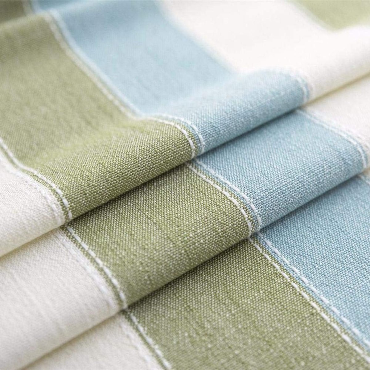 Tafelkleed Linnen - Keukentextiel - Eettafel Decoratie - Waterafstotend - Diverse Maten - Groen Gestreept