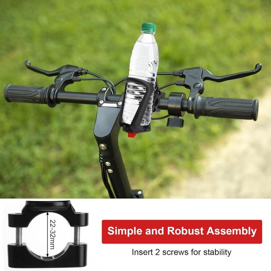 Thijox - Flessenhouder Fiets en Motorfiets, Verstelbare Bekerhouder voor Bidons 48-75mm, Kunststof Waterfleshouder voor Fiets, E-bike, Racefiets en Ki — afbeelding 4