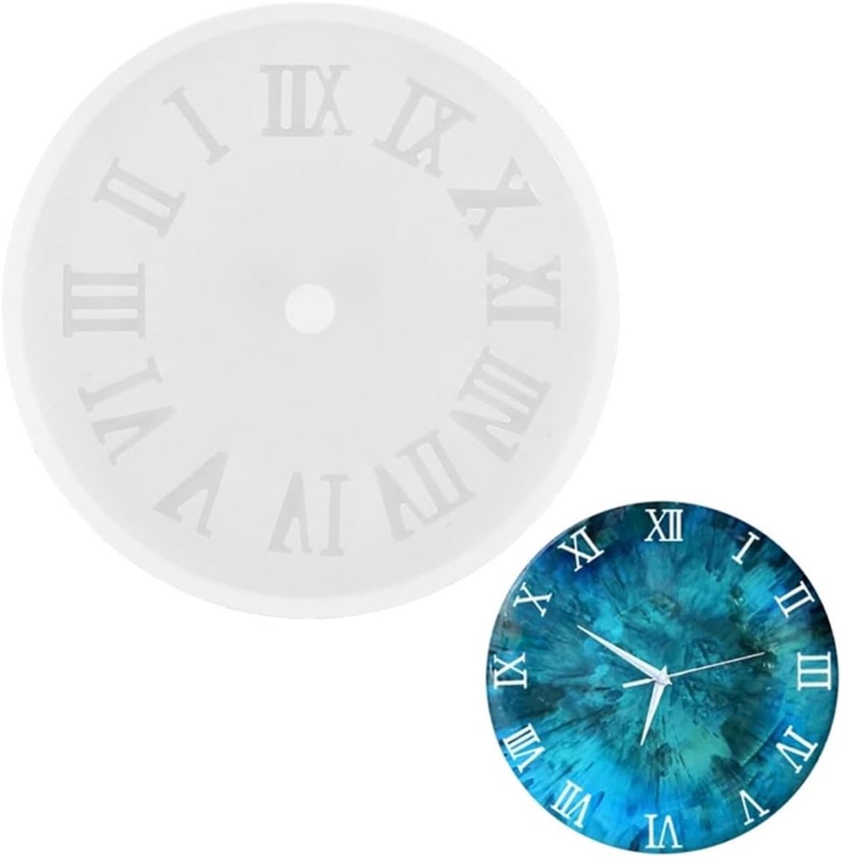 Thijox - Siliconen mallen epoxyhars Romeinse cijfers voor wandklok, gietvorm voor handwerk DIY, 10,4 cm, perfect voor creatief klokken maken
