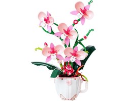 Zhe Gao 3005 Roze Orchideeën bloemen bouwset | Botanical Flowers Collection modelbouw | Classic Creator STEM speelgoed bouwpakket voor volwassenen en kinderen | Educatief kunstbloemen decoratie | Niet geschikt voor Lego | bouwdoos met 567 bouwstenen