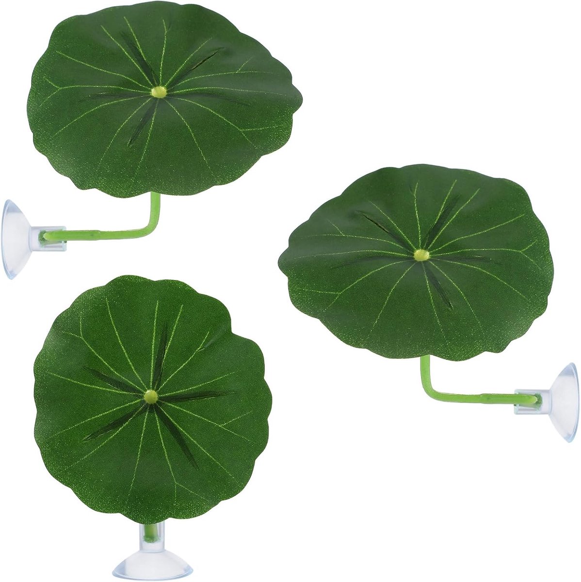 SnelShoppen - 3 Pack Betta Fish Tank Accessoires - Plastic Betta Bed Leaf Pad Hammock - Zachte Aquariumbedekking met Zuignappen voor Kreeften en Klein