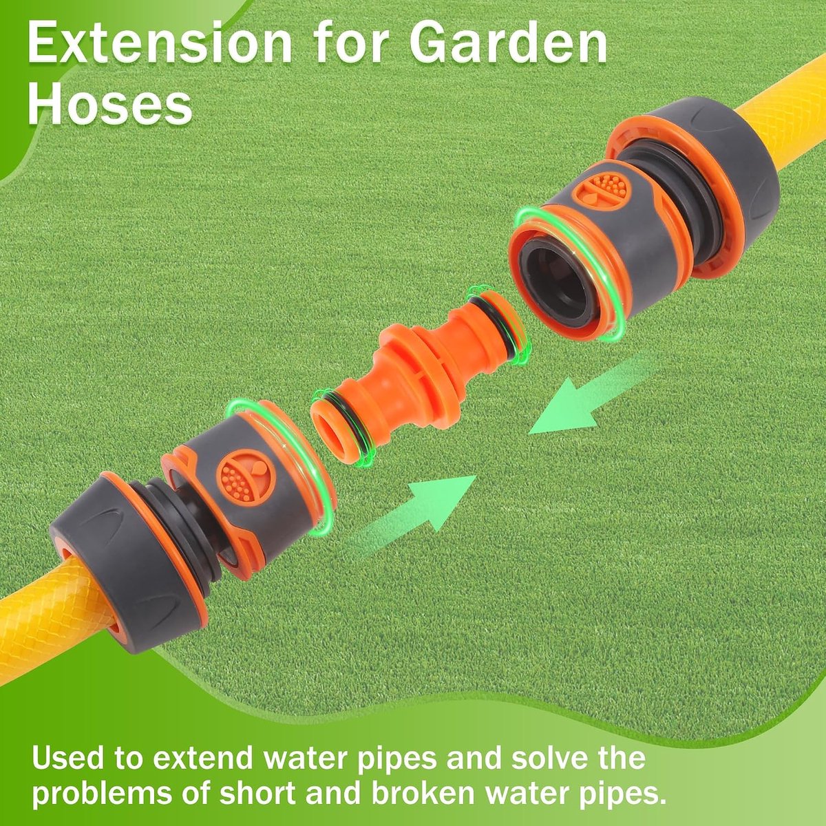 SnelShoppen - Tuinslang Connector Set 4 Stuks 19mm met 2 Koppelingen, Tuinaccessoires voor Slangverlenging en 3/4 Inch Aansluitingen voor de Gezins Tu