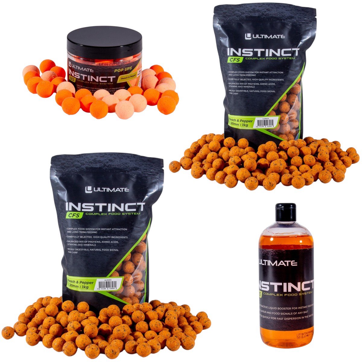 Ultimate Instinct CFS Peach & Pepper Baits Pack - Karper Set