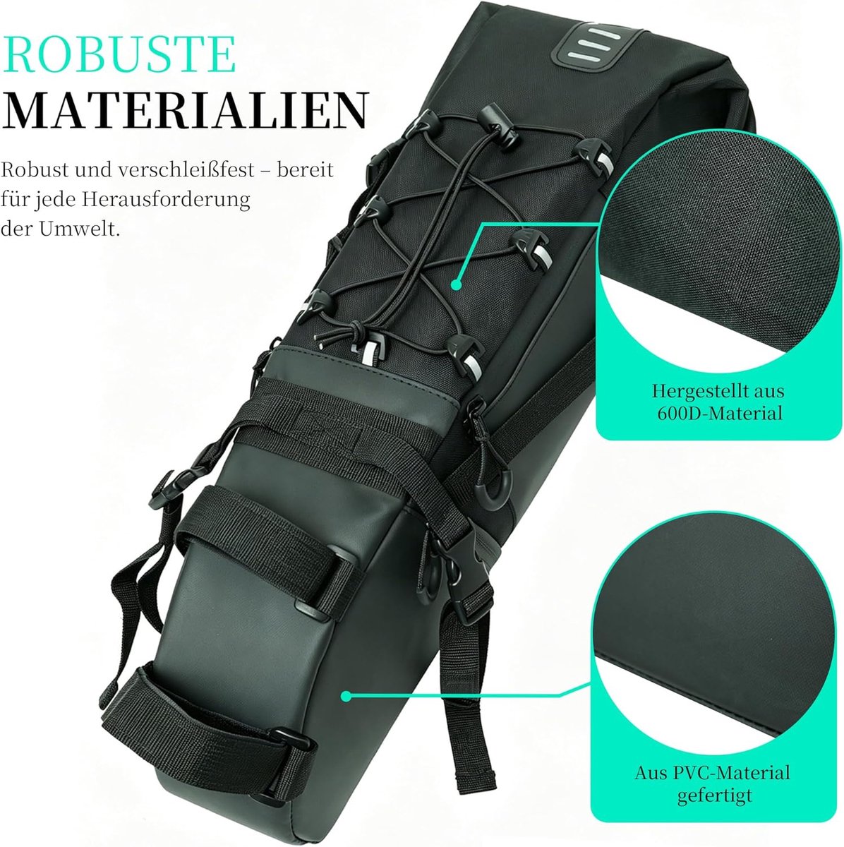 SnelShoppen - Fietszadeltas 11 Liter - Opbergtas voor Outdoor, Racefietsen, Mountainbikes - Ideaal voor Gereedschap, Snacks en Reserveonderdelen - Pra