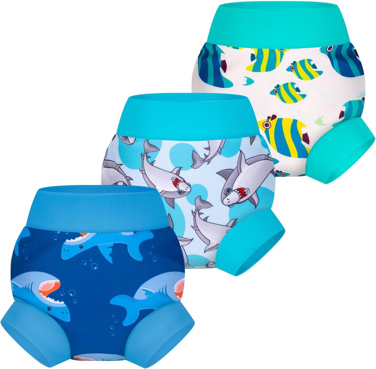 SnelShoppen - Herbruikbare Baby Zwemluier Set van 3 - Aanpasbare Wasbare Zwemshorts voor Kinderen - Zacht, Comfortabel, Waterproof - Perfect voor Zwem