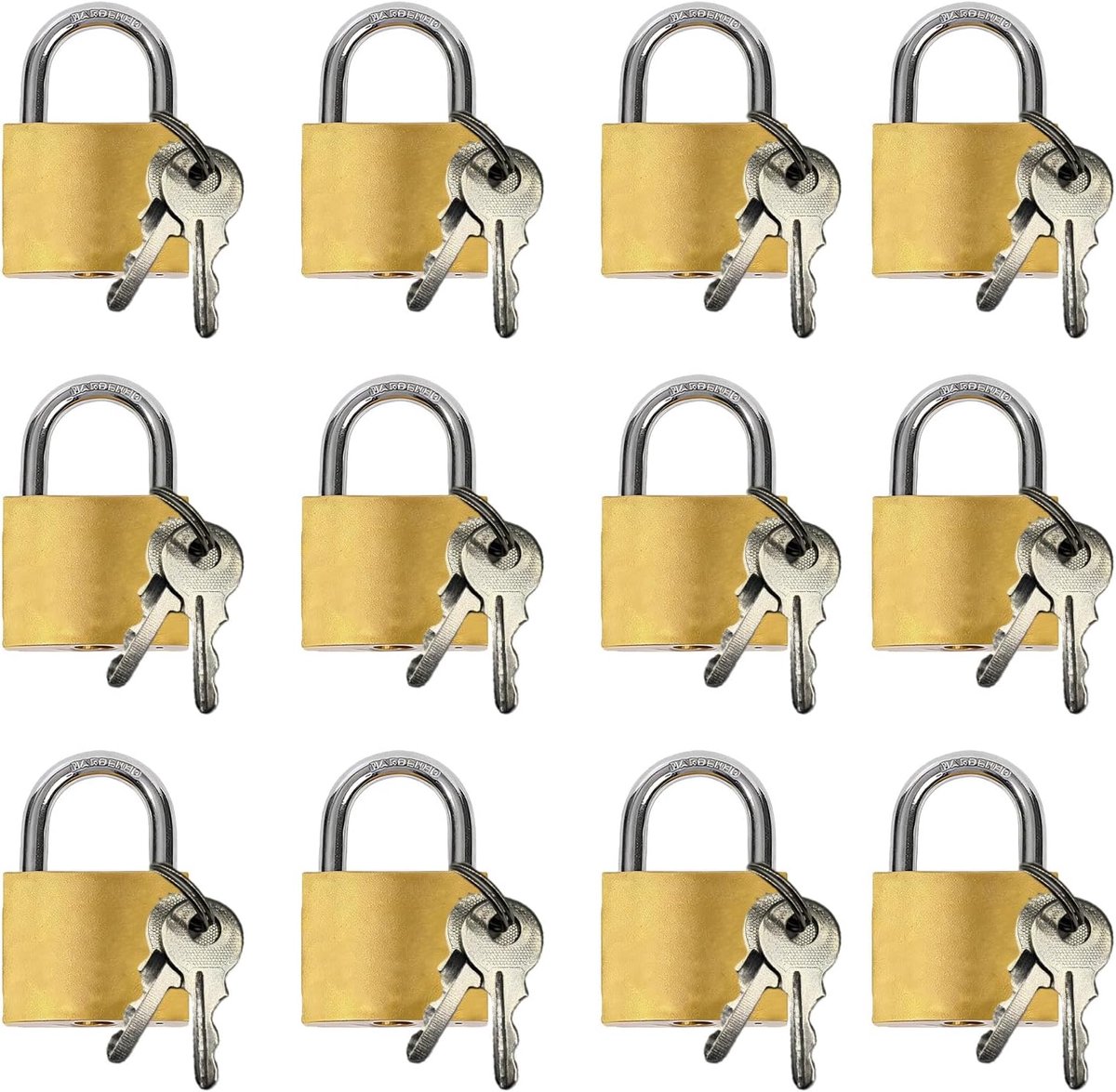 SnelShoppen - 12x Kleine Sleutelslotjes Mini Hangsloten 20mm Waterdicht voor Koffers, Kasten, Lockers, Roestvrij en Corrosiebestendig