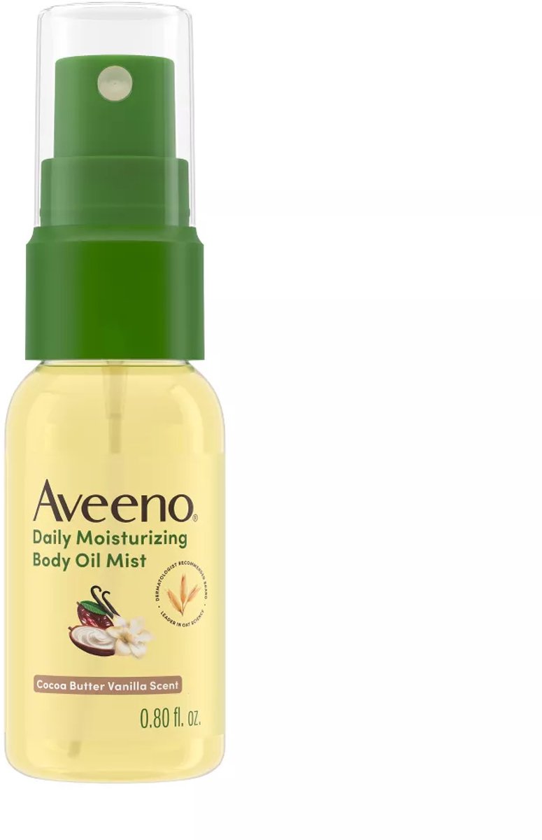 Aveeno Daily Moisturizing Body Oil Mist met haver- en jojoba-olie - Hypoallergeen - Geur van cacaoboter en vanille - 23 ml
