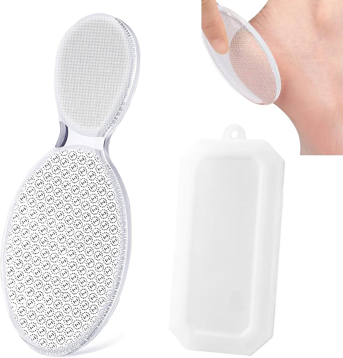 SnelShoppen - Callus Remover 2-in-1 Nano Glass, Effectieve Voetvijl voor Dode Huid, Wet & Dry, Duurzaam en Veilig, Inclusief Plastic Opbergdoos voor V
