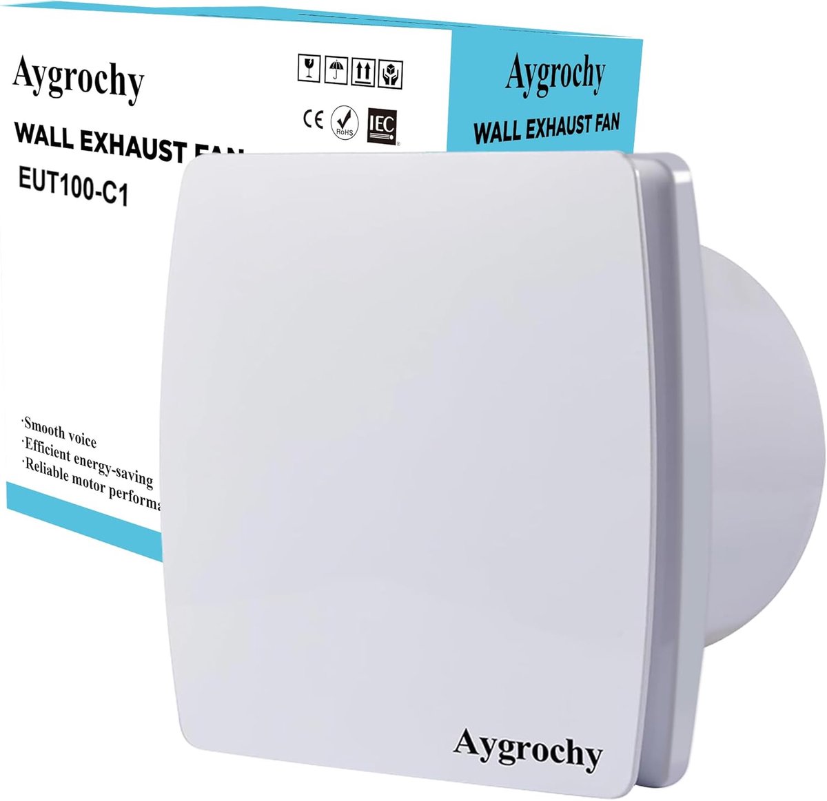 SnelShoppen - Badkamer Ventilator 100mm - Energiezuinig - Geschikt voor Badkamer en Keuken - Corrosiebestendig ABS Materiaal - Hoogwaardige Prestaties