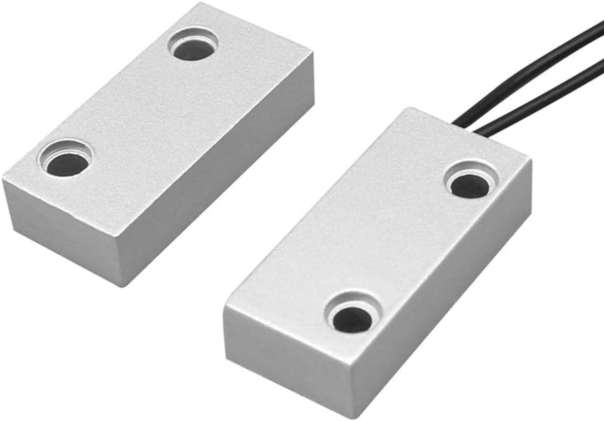 SnelShoppen - Magnetische Reed Switch Deursensor Alarm - Bedrade NC Deursensor voor Hu beveiligen - Duurzaam Zinklegering - 31x14x7.5mm - Ideaal voor