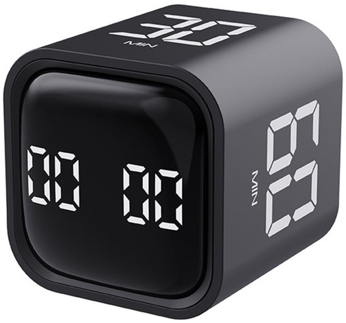 Pomodoro Techniek Timer - Time timer - Kookwekkers -Timer - Digitale afteltimer - Roterende kubustimer - Eierwekker - Zwarte timer