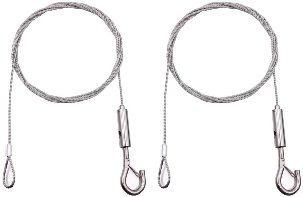 Opknoping Draad Kit - Kabel Draad - Zware Items Ophangen - Verstelbare Lengte - 2 Meter 40KG - Zilver