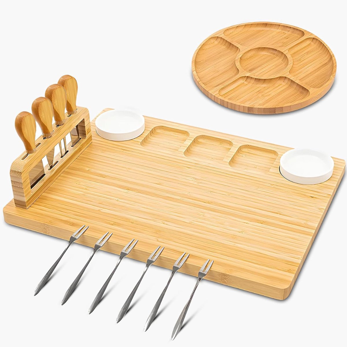 CLGP® Tapasplank met Schaaltjes - Tapasplank -Lichtbruin