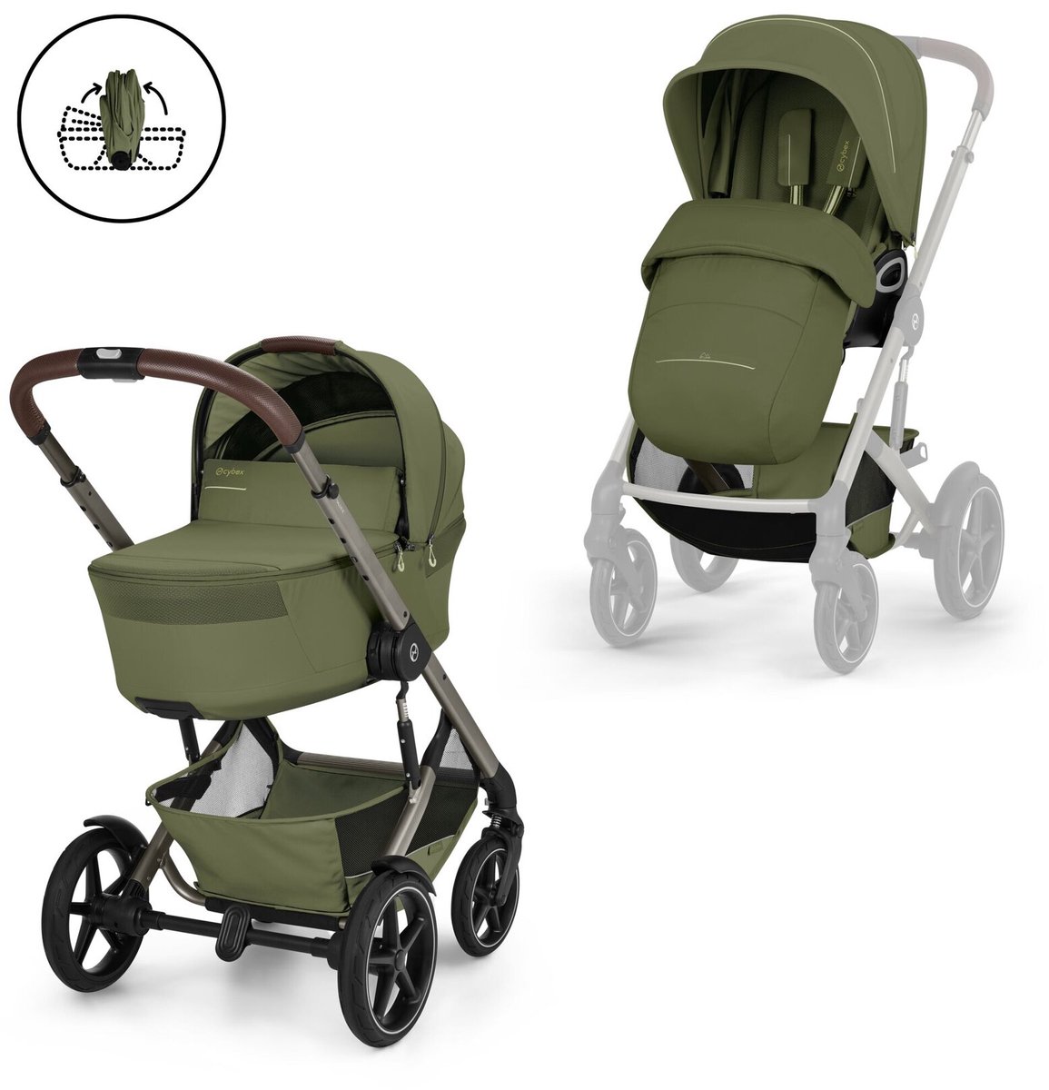 Cybex Talos S Lux - kinderwagen - 2-in-1 - Moss Green - met opvouwbare wieg - 2026