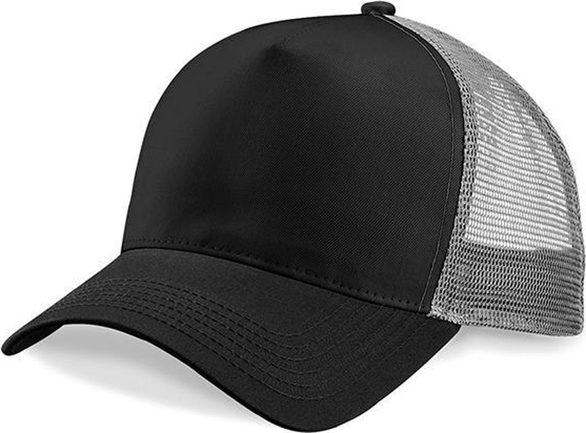 Truckers cap - Baseball pet - Ademend en verstelbaar - Voor volwassenen - Antraciet / grijs - Zonnepet - Jonyx