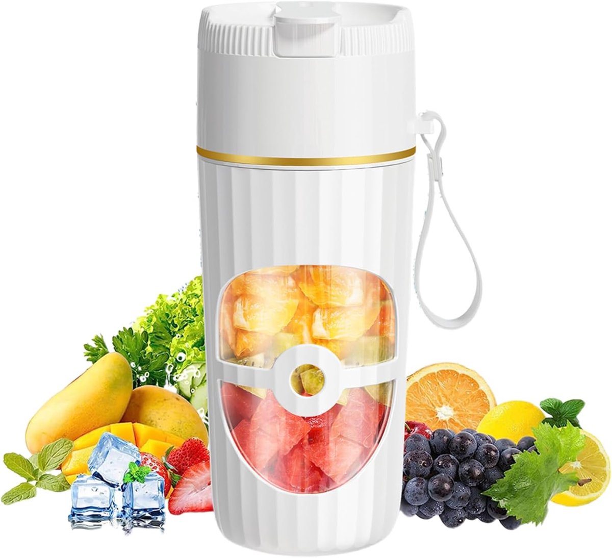 SnelShoppen - Portable Mixer 400ml, USB Oplaadbare Mini Blender 65W, Smoothie Maker met 10 RVS Messen, Ideaal voor Shakes, Sap, Smoothies, Koken, Kamp