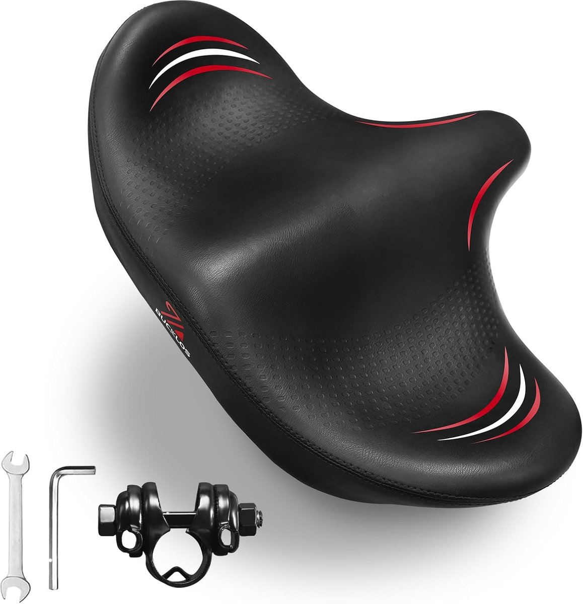 SnelShoppen - Ergonomische Fietszadel Comfortabel Breed met Zachte Schuimpadding voor Heren en Dames, Ideaal voor Mountainbike, Stadsfiets, Racefiets
