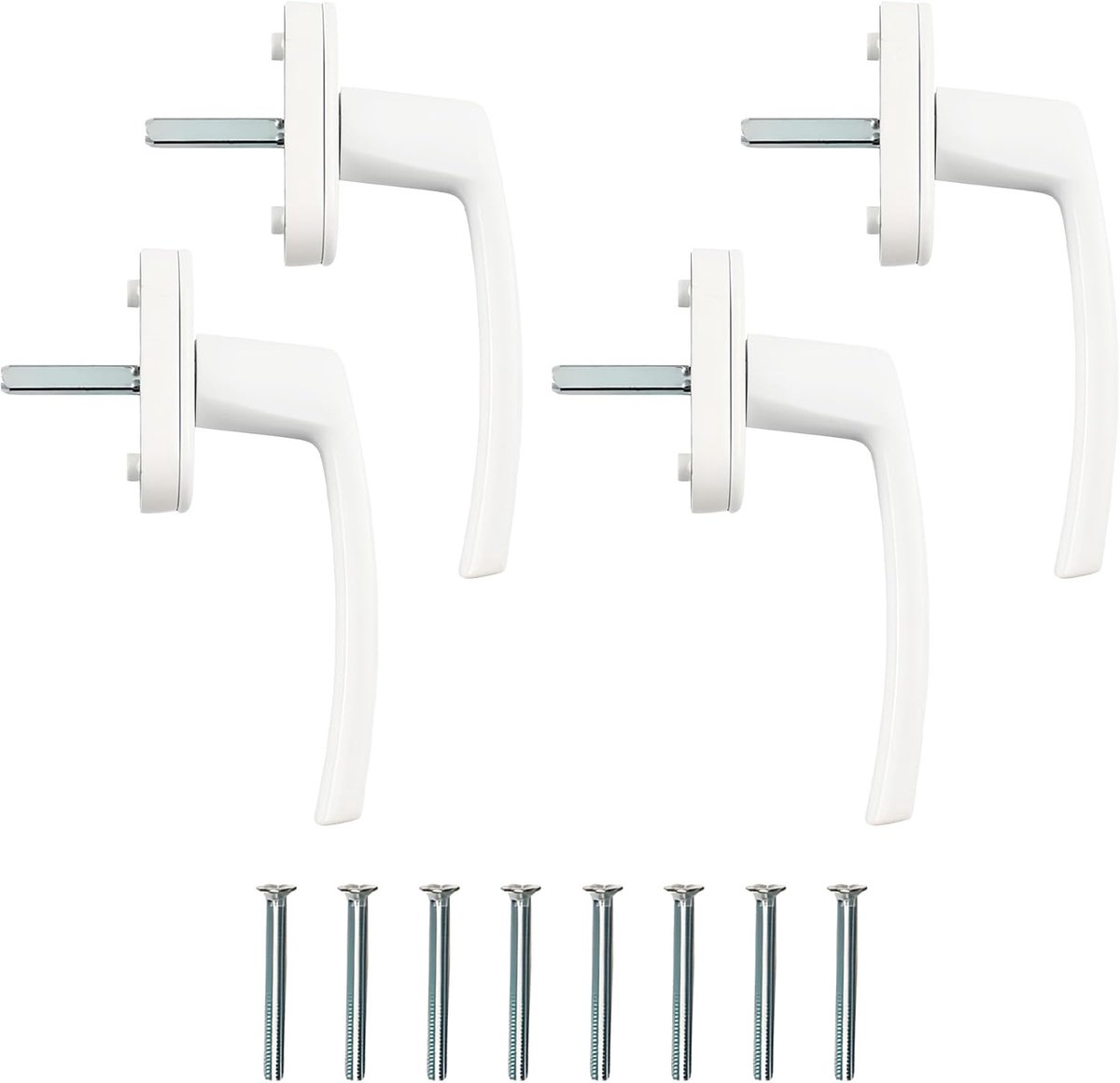 SnelShoppen - 4 Stuks Aluminium Raamgrepen met Veiligheidsslot en Kinderbeveiliging, Ideaal voor Ramen en Deuren, Gatafstand 43 mm, Duurzaam en Veilig