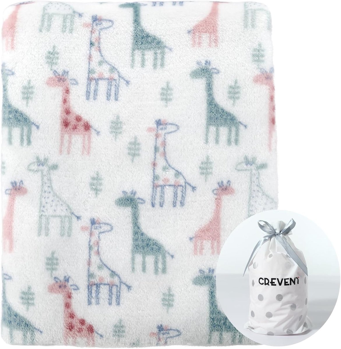 SnelShoppen - Schattige Zachte Pluche Babydeken voor Meisjes en Jongens - 75x100cm - Ivoor Giraffe - Hypoallergeen Micro Fleece - Perfect voor Wieg, K