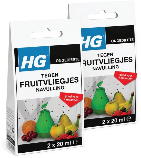 2 x HG X - Fruitvliegjesval Navulling - Goed Voor 4 Maanden - 2 Vallen - Fruitvliegjesval - Fruitvliegjes - Navulling - Fruitvliegjes Bestrijding - HGX