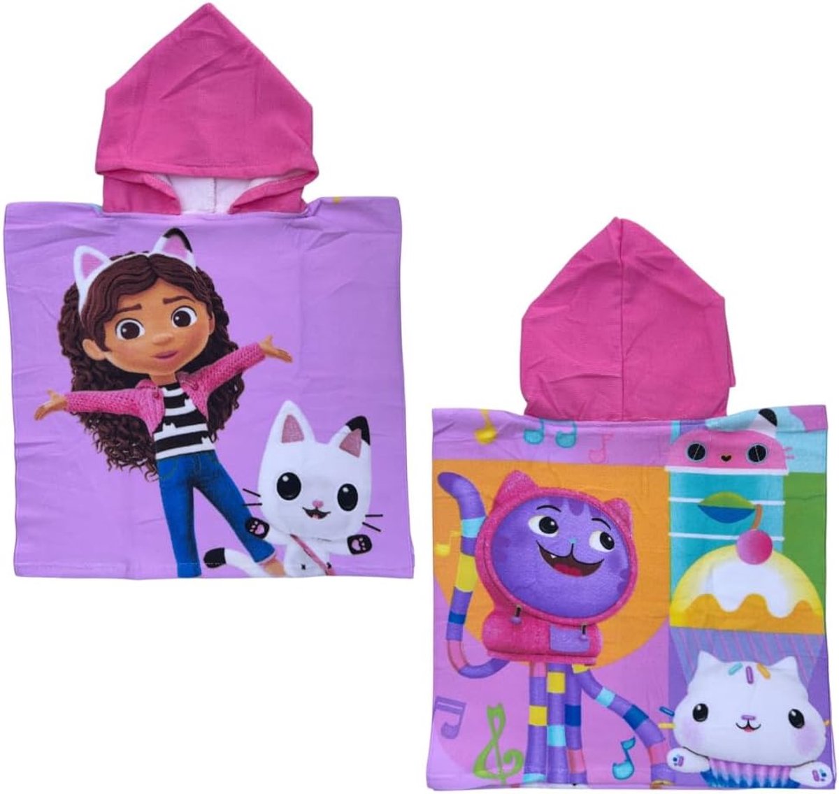 SnelShoppen - Cartoon Badponcho Kinderen 50x100 cm - Zachte Polyester Microvezel - Vrolijk Design voor Strand, Zwembad en Badkamer