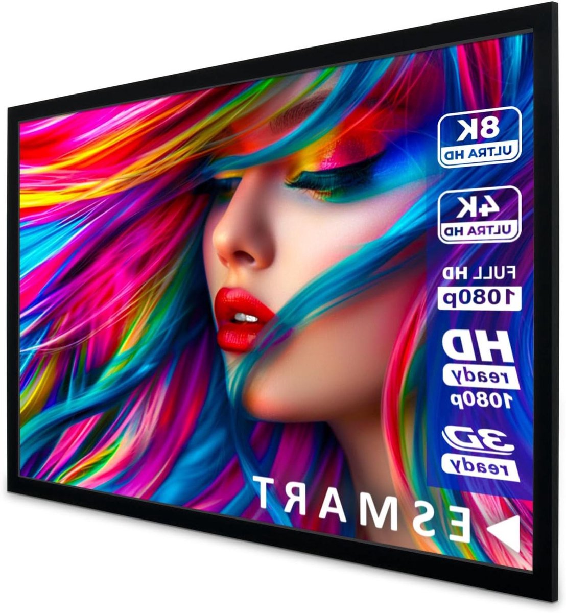Projectiescherm Frame - Beamerdoek - Thuisbioscoop Creëren - Ondoorzichtig Doek - 160 x 90 cm - Zwart