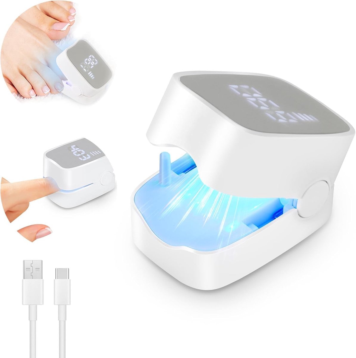 Namajunas - Nagel Schimmel Kalknagel laserapparaat - 2 stuks-Wit - zelf behandeling, veilig, effectief, snel en pijnloos - Gellak starterspakket -Voetverzorging - Nagelverzorging - Lichttherapielamp - Voor teen- en vingernagels