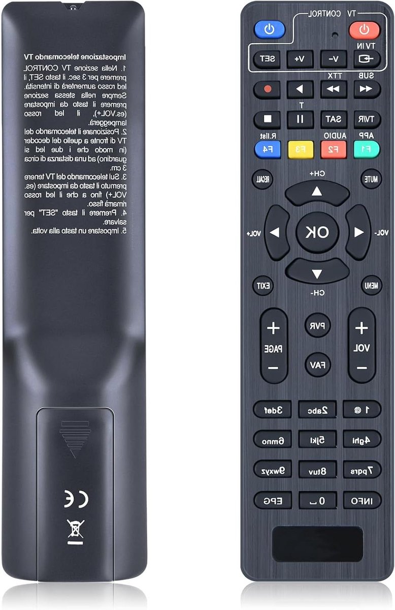 Vervangende Afstandsbediening - Universele Controller - TV Bediening - Directe Werking - 6 Meter Bereik - Zwart