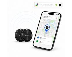 Evy24 GPS Tracker Pro 2 stuks - Werkt met Apple Find My & Android Find My Device - Tag Tracker - Sleutelzoeker - Item Finder - Smart Tracker - Bluetooth GPS Tracker voor Sleutels, Tas en Koffer
