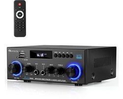 SnelShoppen - Mini Bluetooth HiFi Versterker 800W Stereo Audio Ontvanger met FM Radio, SD/USB Invoer voor Thuis, Auto of Karaoke