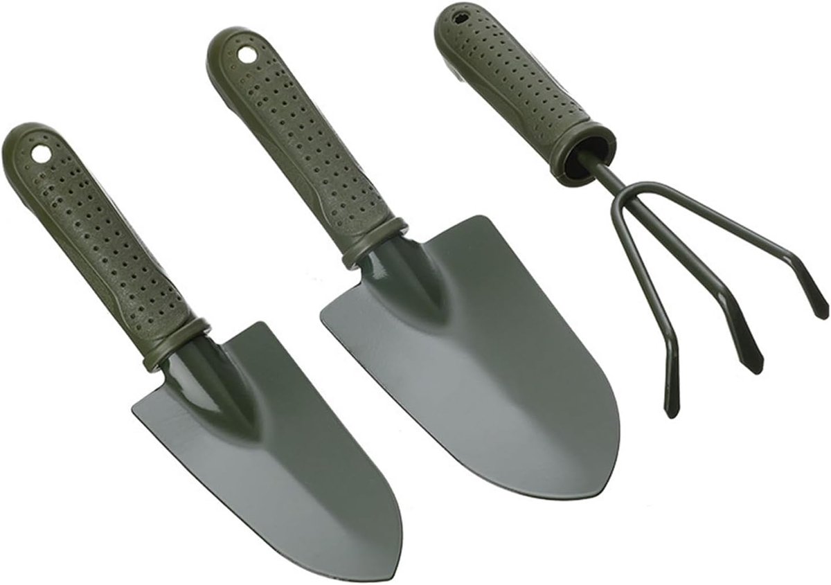 SnelShoppen - 6-delige Mini Tuinset Handgereedschap - Lichtgewicht IJzeren Riek, Schep en Spade voor Binnen en Buiten - Perfect voor het Losmaken van