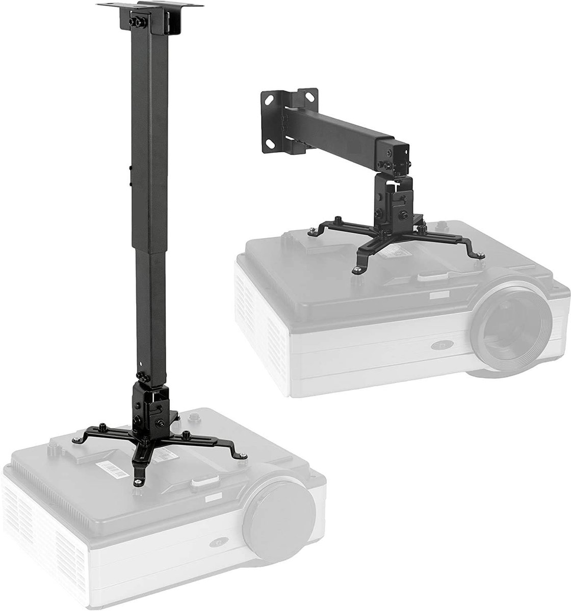 SnelShoppen - Projector Plafondbeugel Universeel met Verstelbare Verlengpost tot 26,7 Inch voor LCD DLP Projectoren - Stalen Montagebeugel voor Thuisb