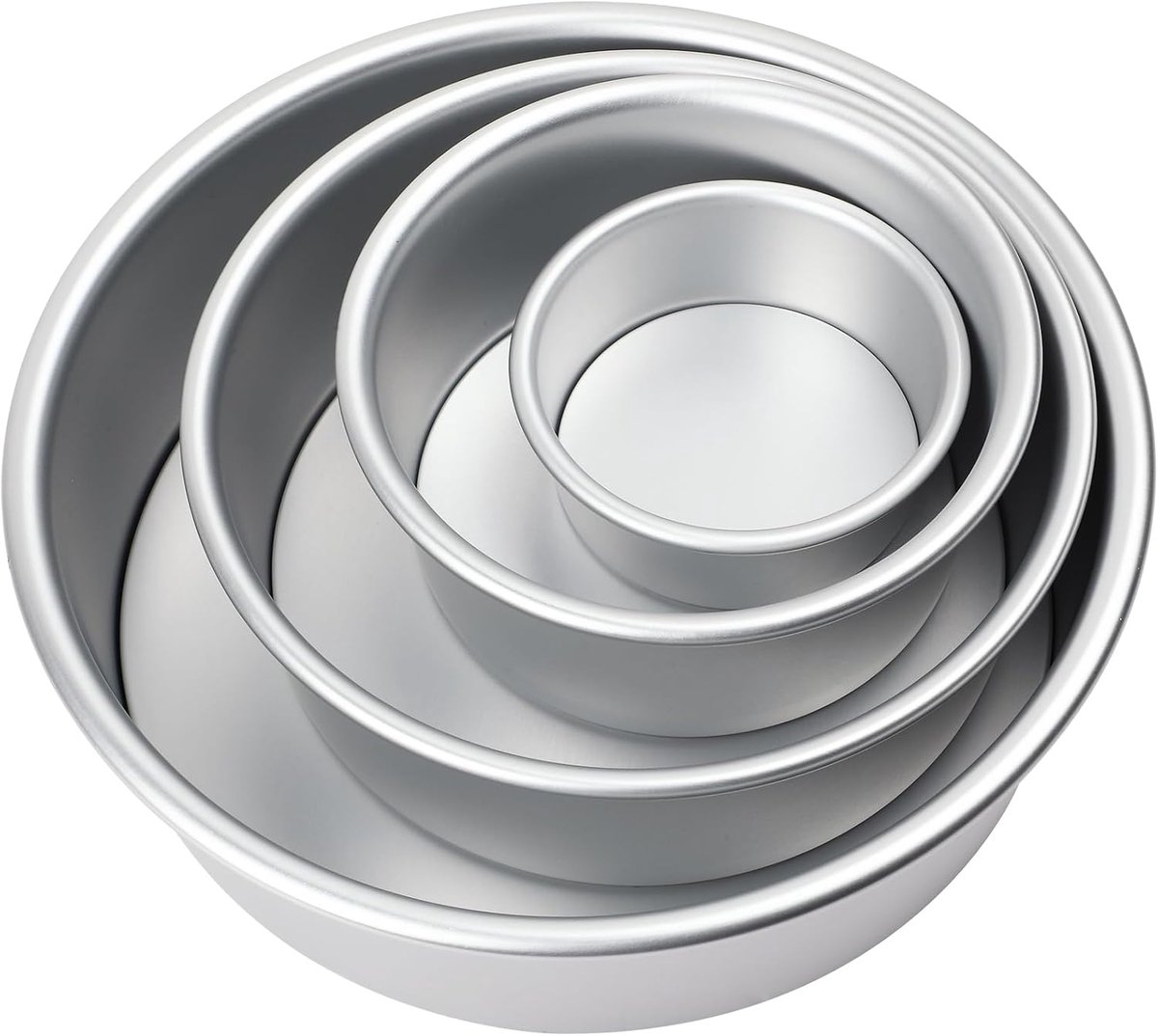 SnelShoppen - Ronde Bakvorm Set 4-delig (10/15/20/26 cm) - Professionele Anodised Aluminium Cake Pan met Losse Bodem - Ideaal voor Chiffon Taarten en