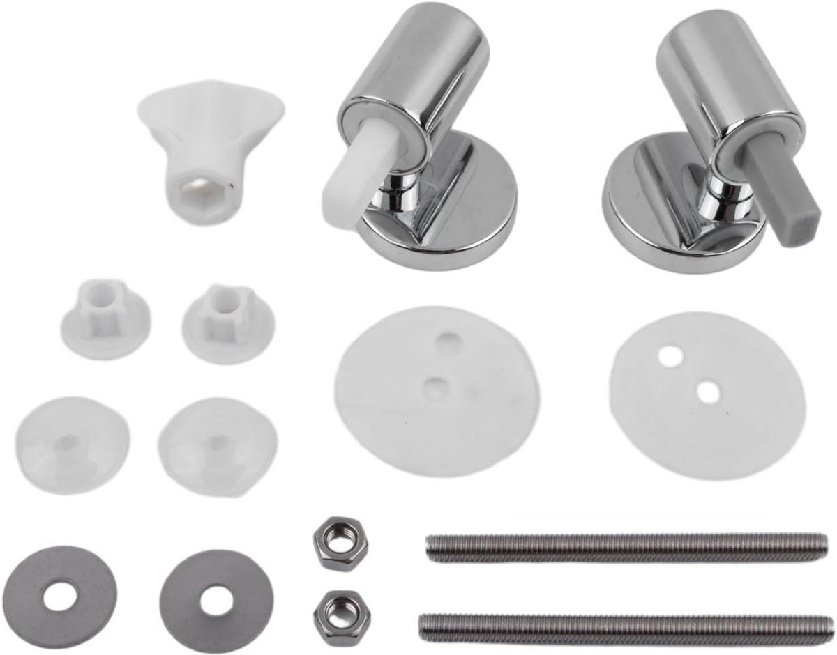 Toiletbril Scharnieren - Reserveonderdelen Set - Badkamer Reparatie - Softclose Mechanisme - 13 x 11 x 5 cm - Grijs