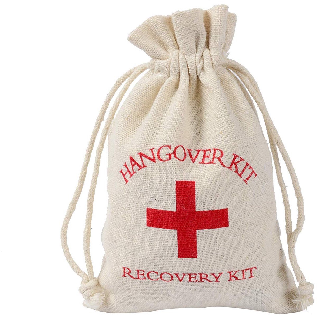 10x Hangover kit zakjes - Uitdeelzakjes - Bruiloft zakjes - Traktatie - Cadeauzakjes - Recovery kit - Jute - 14x10 cm - Jonyx