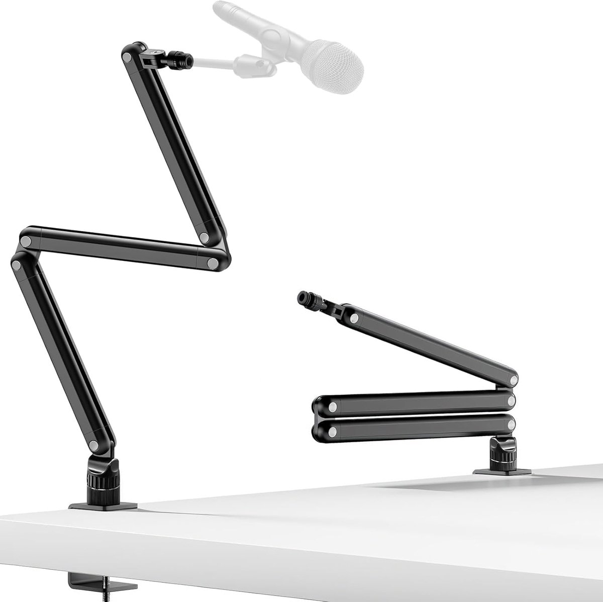SnelShoppen - 3LB Microfoonarm met 360° Draaiing - Laagprofiel Microfoonstandaard met Bureaubladbevestiging, Schroefadapter, Verborgen Kabelklemmen -