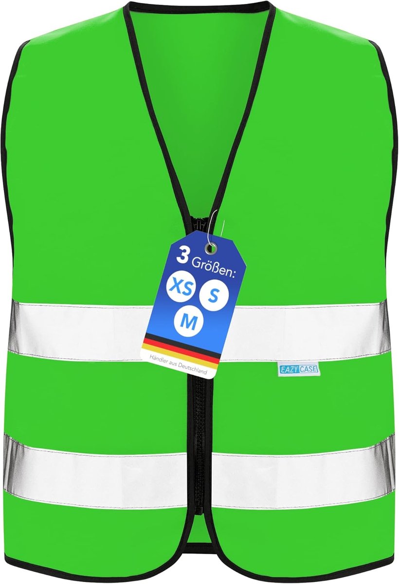 SnelShoppen - Eazy Case Reflectorvest voor Kinderen - Veiligheidsvest met Ritssluiting - Ademend Waarschuwingsvest met Reflectoren - Verhoog Zichtbaar