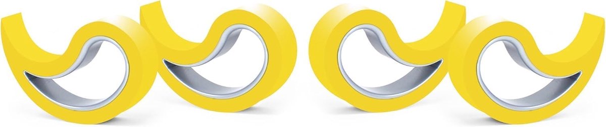SnelShoppen - Set van 4 Stoppy Stopi Deurstrippen, Deurwiggen, Raamklemmen in Geel, Hoogwaardige Thermoplastische Elastomeren voor Stabiliteit en Flex