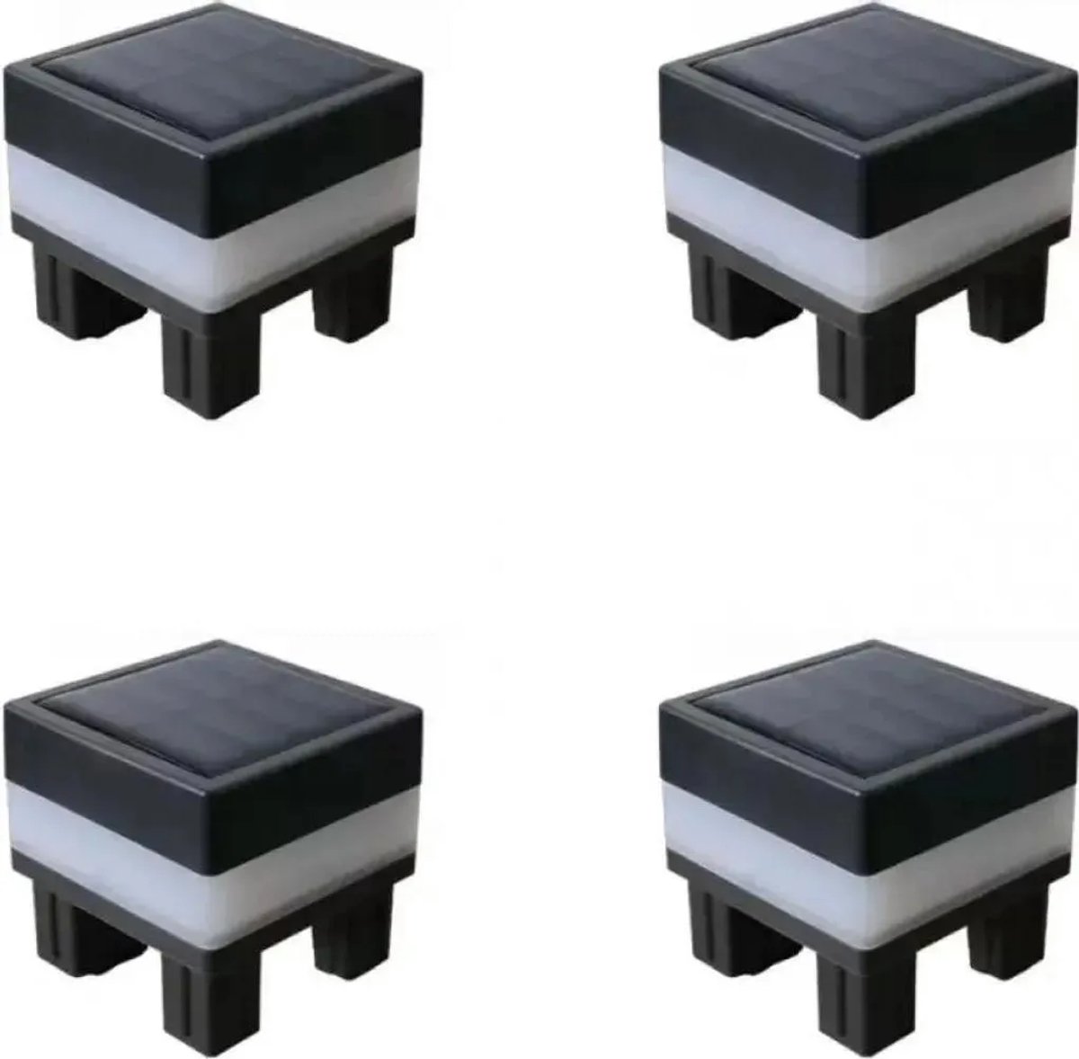 LISM-Vierdelige set LED-zonnelampen Geschikt voor op palen, zonnelampen Geschikt voor op hekken, tuinverlichting