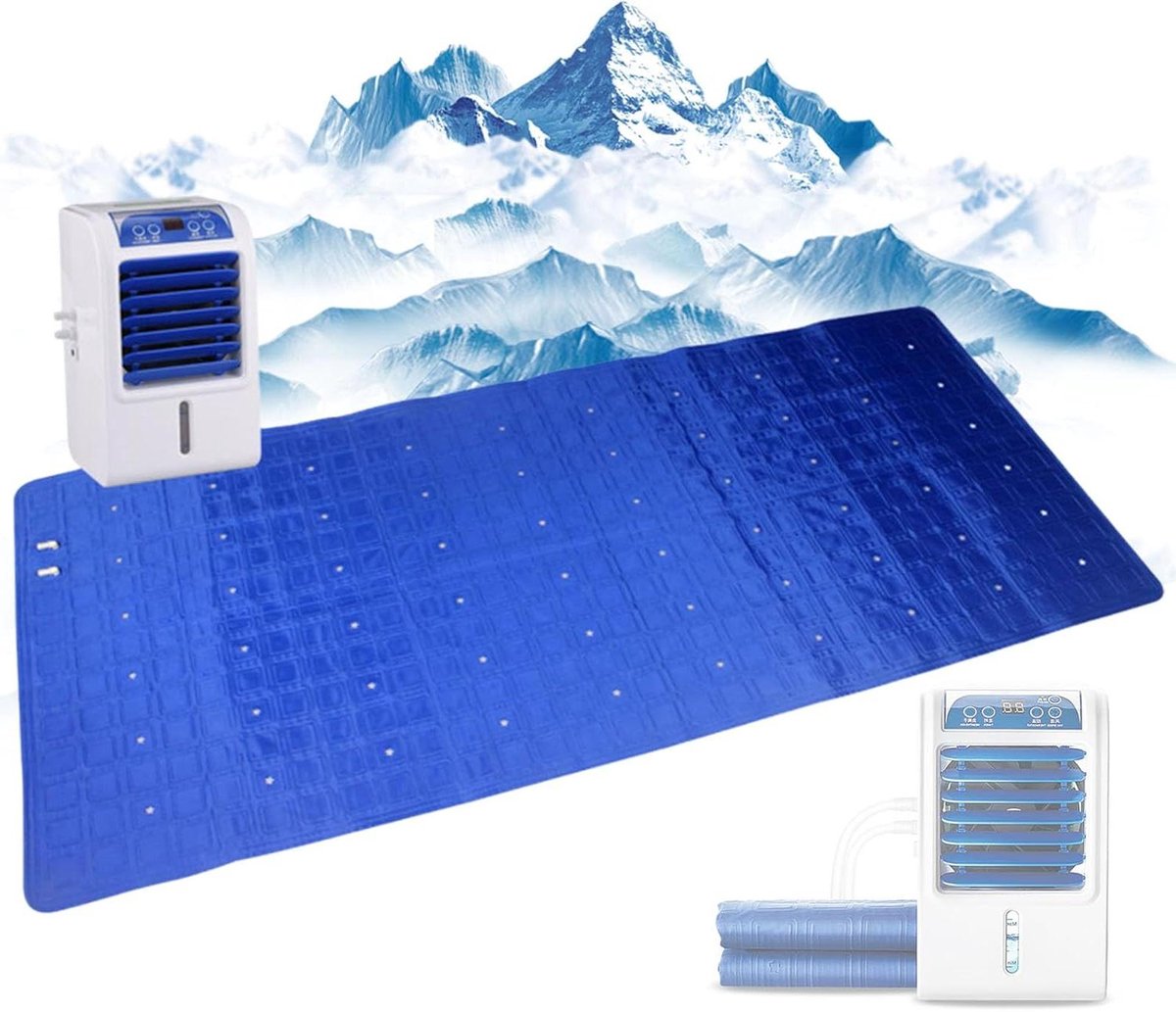 Koelmatras Topper - Zomer Bed Koeler - Comfortabel Slapen - Actieve Watercirculatie - 1.6 x 0.7M - Blauw
