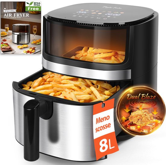 Taylor Swoden Airfryer XXL 8L met Kijkvenster - Heteluchtfriteuse Grote Capaciteit
